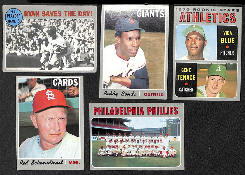 Lot of 550+ 1970 Topps Baseball Cards w. Vida Blue Rookie Card