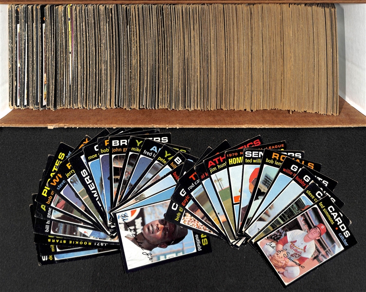  Lot of Approximately 500 - 1971 Topps Baseball Cards w. Al Kaline
