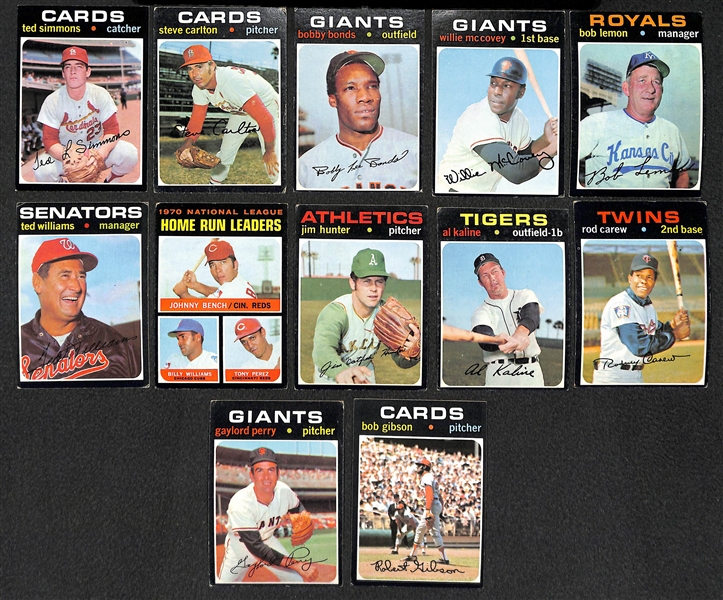  Lot of Approximately 500 - 1971 Topps Baseball Cards w. Al Kaline