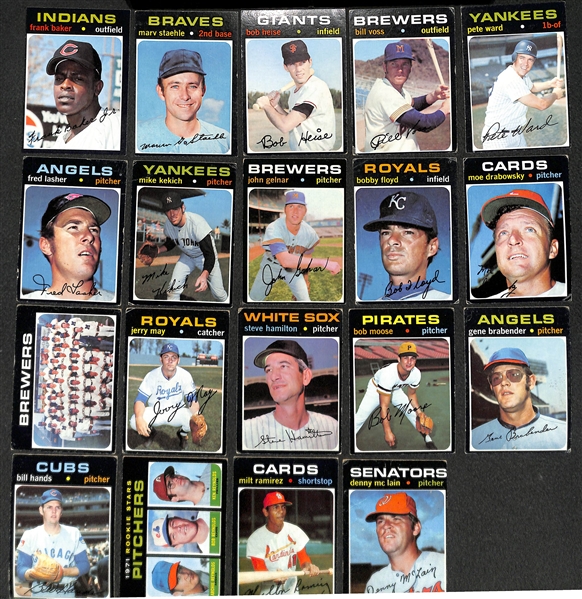  Lot of Approximately 500 - 1971 Topps Baseball Cards w. Al Kaline