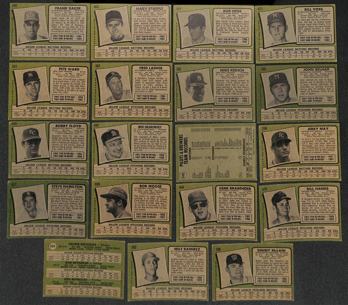 Lot of Approximately 500 - 1971 Topps Baseball Cards w. Al Kaline