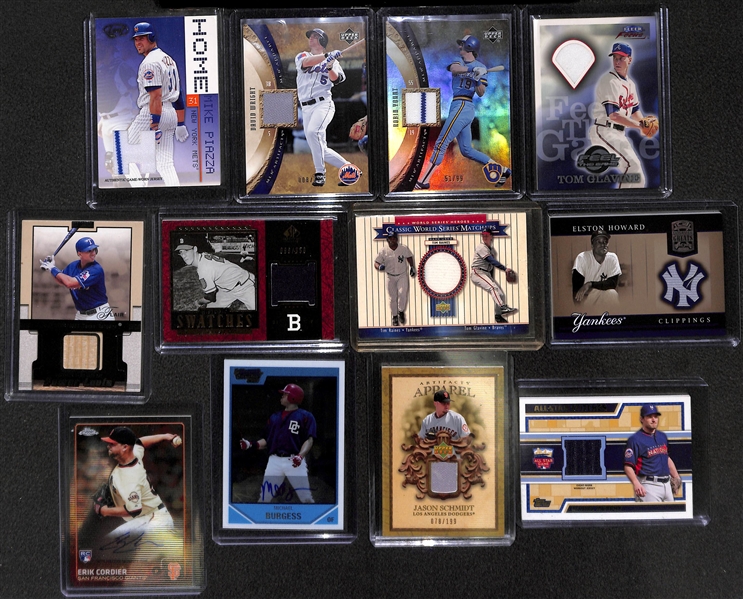 Lot of 83 Baseball Cards w. 20+ Autographed Cards & 20 Relic Cards w. Hall of Famers