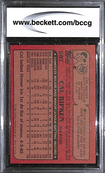 1982 Topps Traded Cal Ripken Jr. Graded Beckett BCCG 9 (NM or Better)