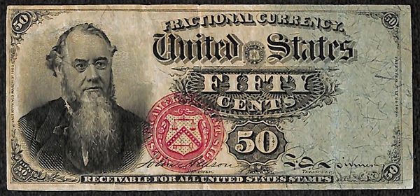 Lot of 3 Fractional Currency from 1863-1869 - 50, 25, 10, & 5 Cent Notes