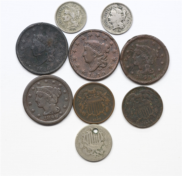 Misc. Grouping of 19th Century Coins