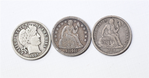 90% Silver Lot - 3 Dimes, 4 Quarters, and Half Dollar