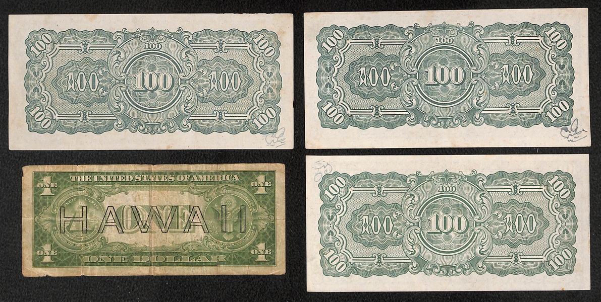US 1935 Hawaii Silver Certificate & 1940s Japanese Burma Occupation Currency