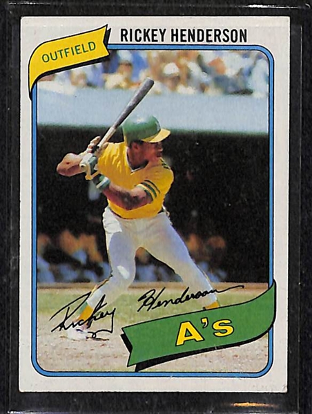 1980 Topps Baseball Complete Set w. Rickey Henderson Rookie (726 cards)