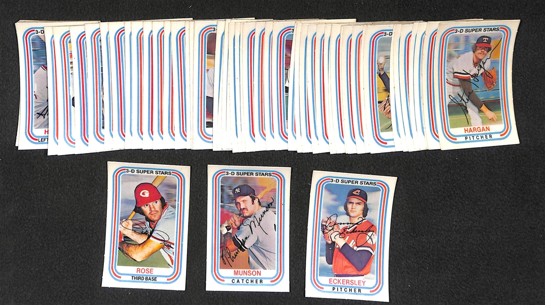 1976 Kellogg's Baseball Complete Set (All 57 Cards inc. Eckersley Rookie, Rose, Munson)