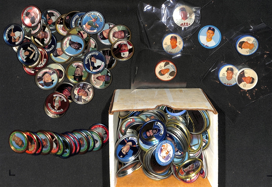 Large Lot of Baseball Coins (Includes 1964 Topps,  1960s Saladas, 1971 Topps, and 1990s Topps)
