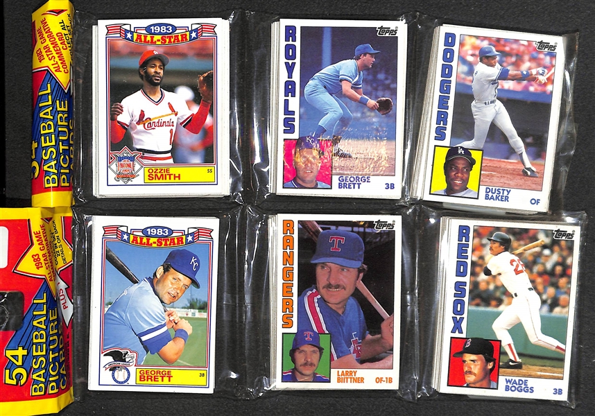 Lot of (6) 1984 Topps Baseball Rack Packs (includes Brett, Seaver, and 2 Boggs on top)