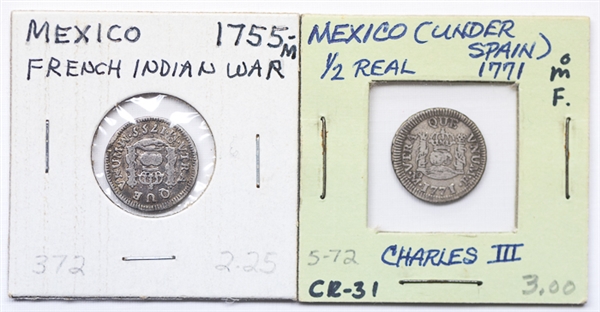 1755 & 1771 Mexican 1/2 Real
