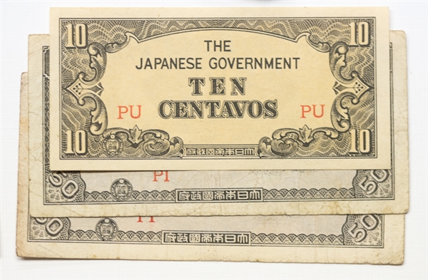 Philippines Lot - 2 Silver Coins and Japanese Occupation Notes