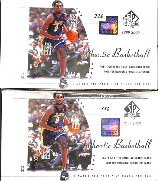 Lot of (2) 1999-2000 Upper Deck SP Authentic Basketball Sealed Hobby Boxes