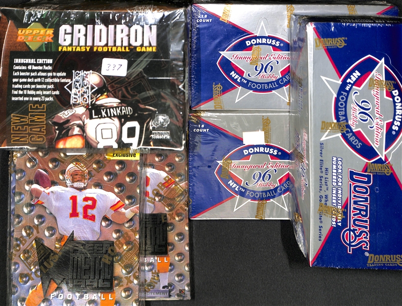 Lot of (6) Football Sealed Hobby Boxes from 1995 - 1996 (Upper Deck, Fleer, Donruss)