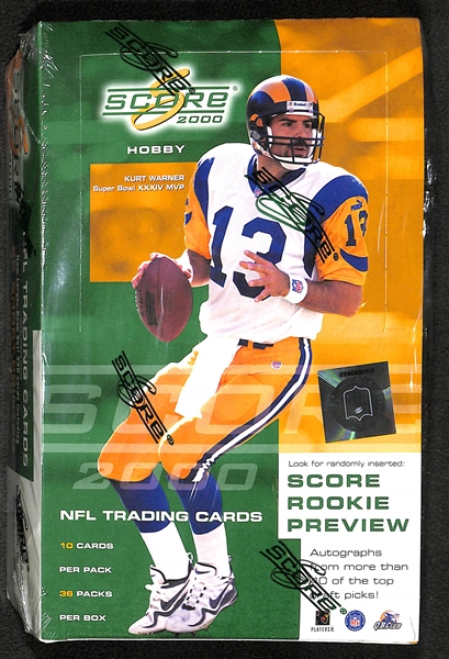 2000 Score Hobby Football Unopened Wax Box (Tom Brady's Rookie Year)