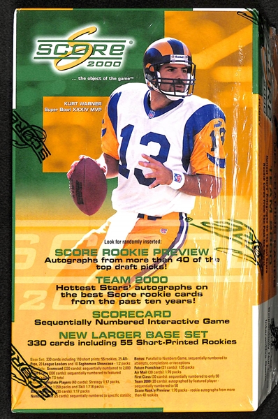 2000 Score Hobby Football Unopened Wax Box (Tom Brady's Rookie Year)