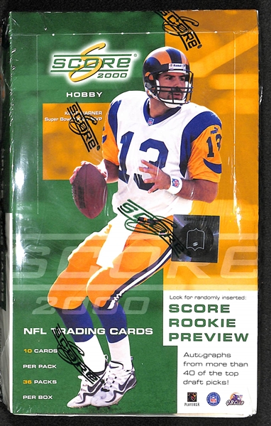 2000 Score Hobby Football Unopened Wax Box (Tom Brady's Rookie Year)