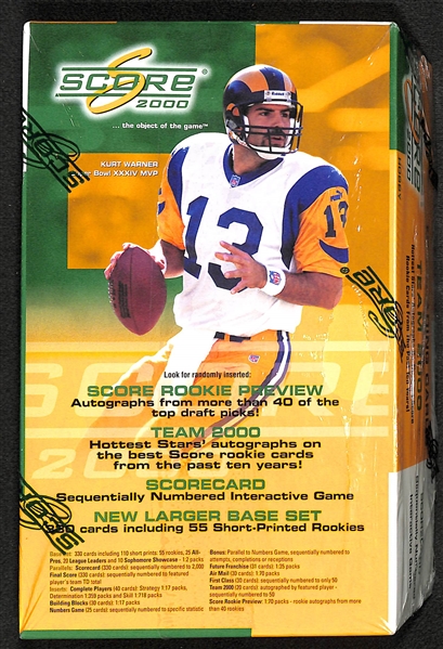 2000 Score Hobby Football Unopened Wax Box (Tom Brady's Rookie Year)