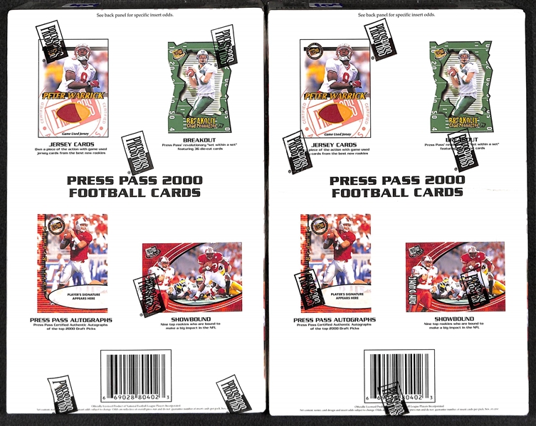 Lot of (2) 2000 PressPass Football Unopened Boxes (Tom Brady's Rookie Year)