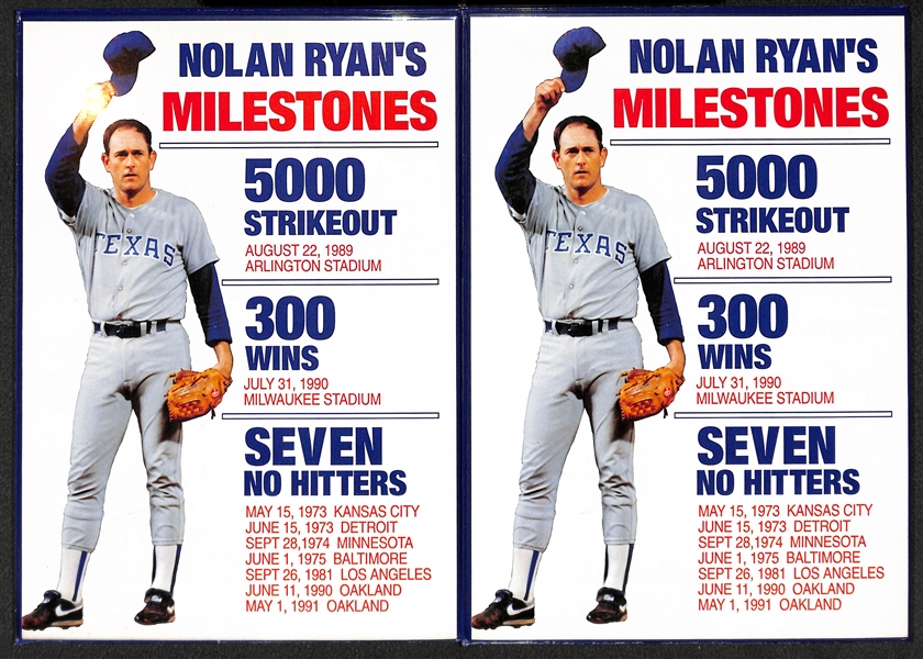 Lot of (2) 1993 Nolan Ryan Farewell Tour Booklets w/ Autographed FDCs (2 Autographs)