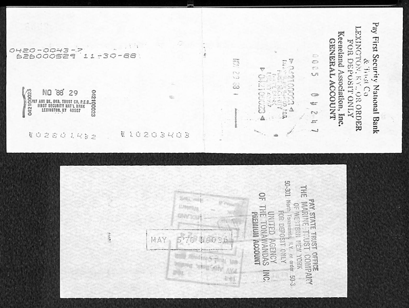 Happy Chandler (HOF) and Sal Maglie Signed Checks