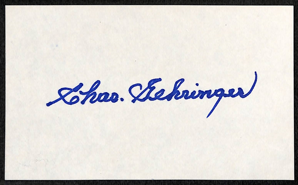 Lot of (5) Baseball HOF Index Card Autographs (Gehringer, Kell, Boudreau, and 2 Luke Appling)