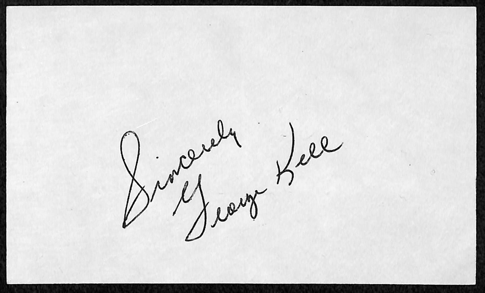 Lot of (5) Baseball HOF Index Card Autographs (Gehringer, Kell, Boudreau, and 2 Luke Appling)