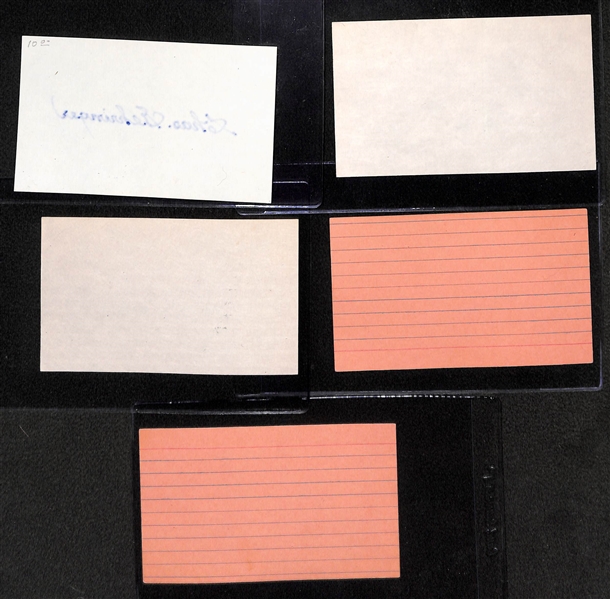 Lot of (5) Baseball HOF Index Card Autographs (Gehringer, Kell, Boudreau, and 2 Luke Appling)