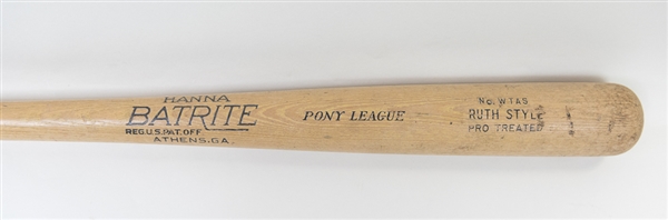 Vintage Hanna Batrite Babe Ruth Style Pony League Baseball Bat