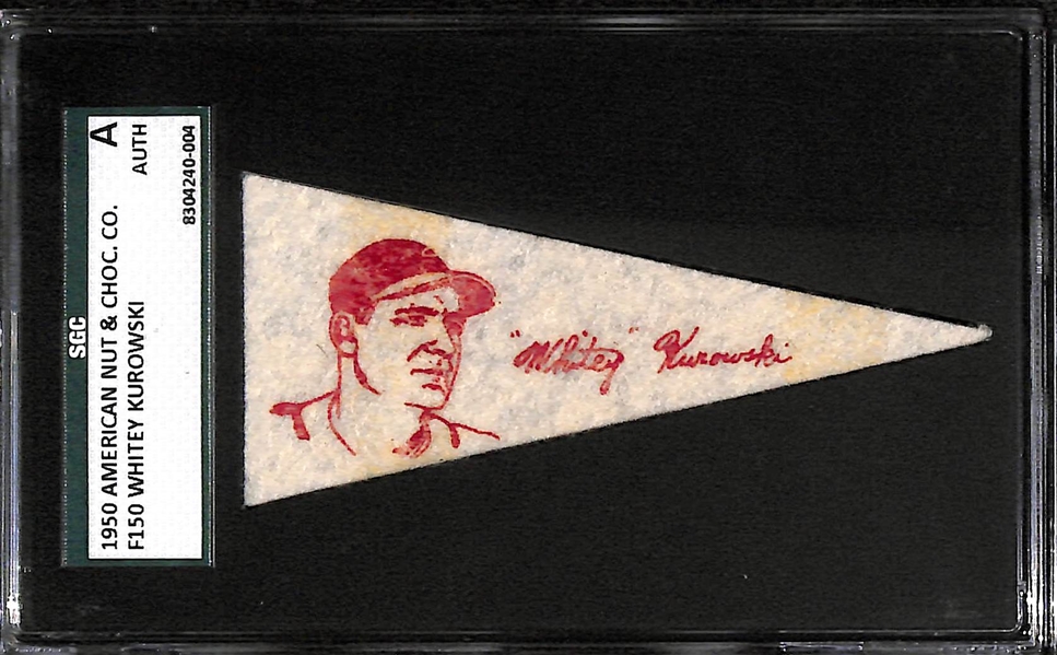 1950 American Nut & Chocolate Company Whitey Kurowski Mini Pennant (F150)