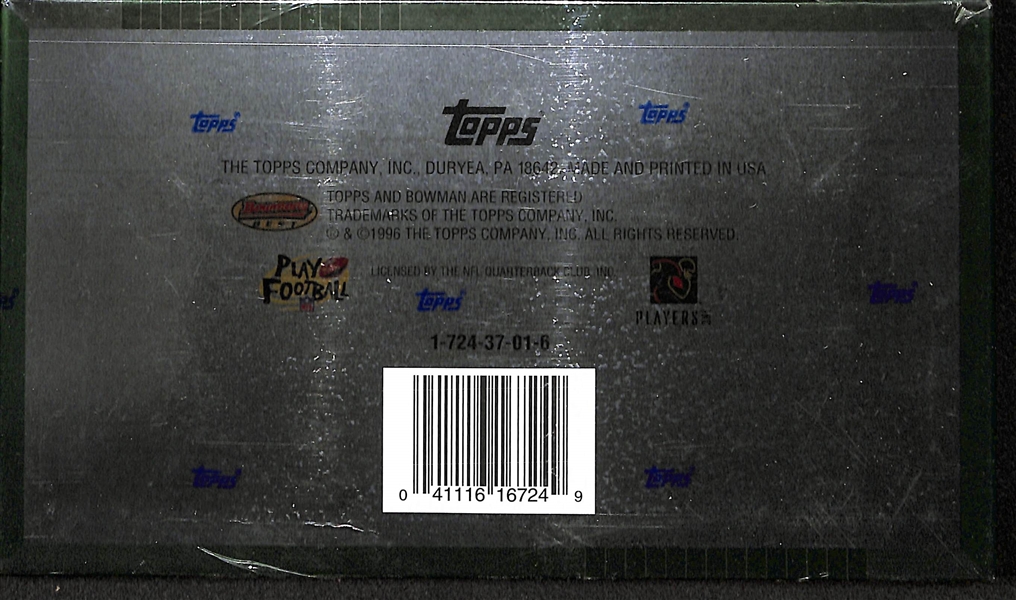1996 Topps Bowman's Best Football Sealed/Unopened Hobby Box (24 packs w/ 6 chromium cards per pack)