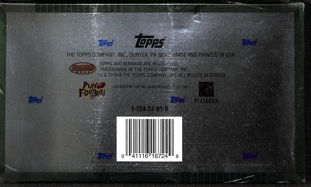 1996 Topps Bowman's Best Football Sealed/Unopened Hobby Box (24 packs w/ 6 chromium cards per pack)