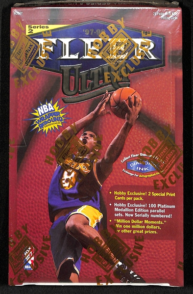 1997-98 Fleer Ultra Series 2 Sealed/Unopened Hobby Basketball Box (24 packs w/ 10 cards per pack)