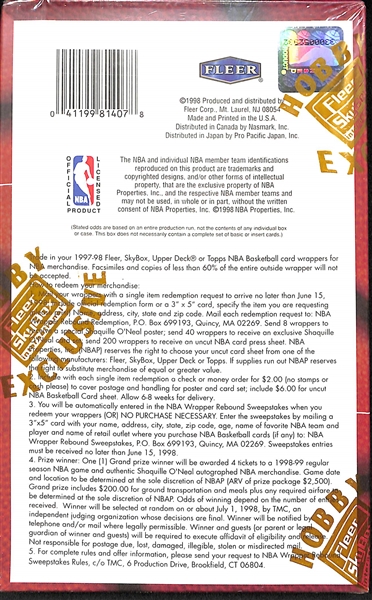 1997-98 Fleer Ultra Series 2 Sealed/Unopened Hobby Basketball Box (24 packs w/ 10 cards per pack)
