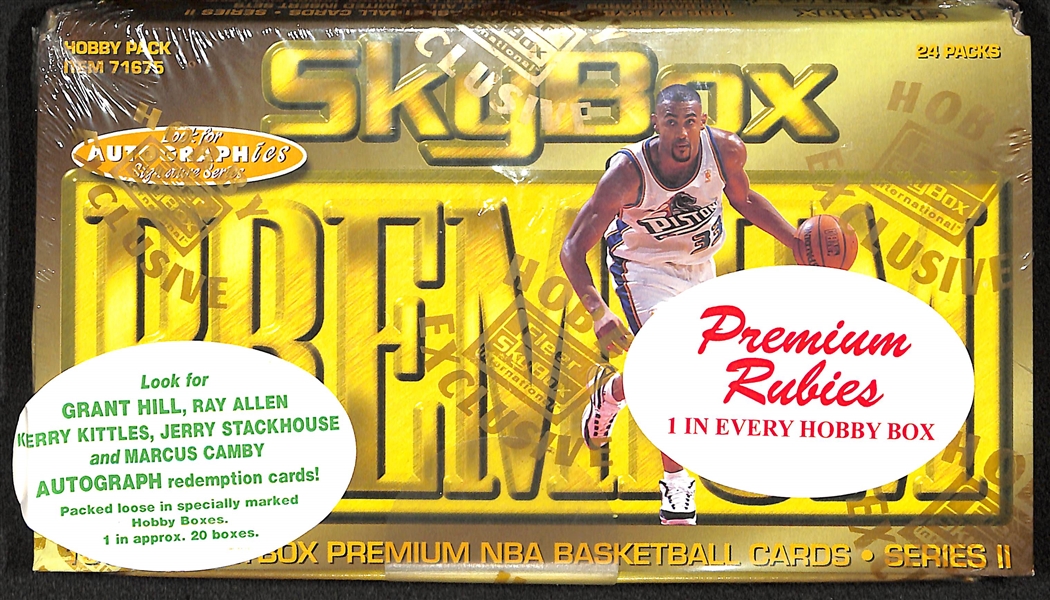 1996-97 Skybox Premium Series 2 Sealed/Unopened Hobby Basketball Box (24 packs)