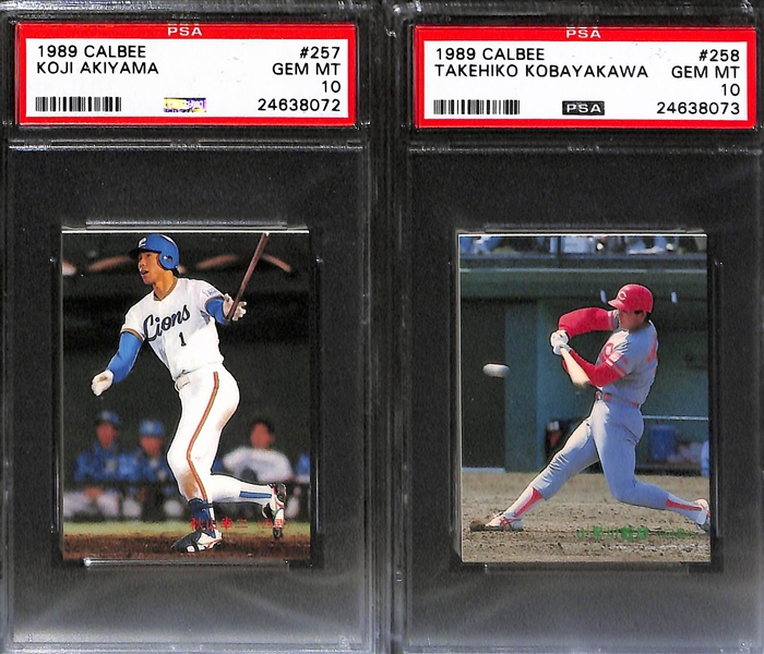 Lot of (6) 1989 Calbee Japanese Baseball Cards - PSA 10 Gem Mt
