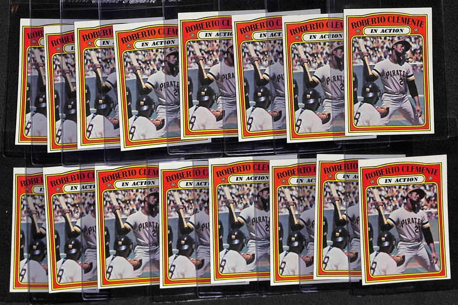Lot of (16) - 1972  Topps Roberto Clemente #310 IA Cards - Vending/Fresh from the Pack