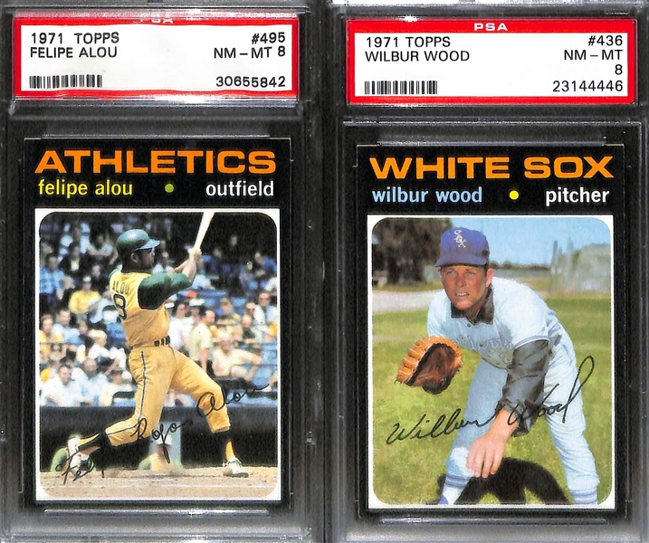 Lot of (25) Different 1971 Topps Baseball Cards - All PSA 8 NM-Mint High Grade!! - w. Chris Short