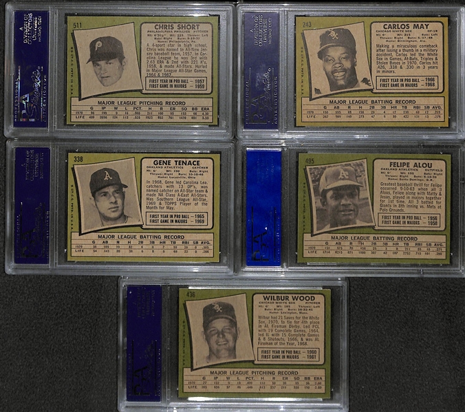 Lot of (25) Different 1971 Topps Baseball Cards - All PSA 8 NM-Mint High Grade!! - w. Chris Short