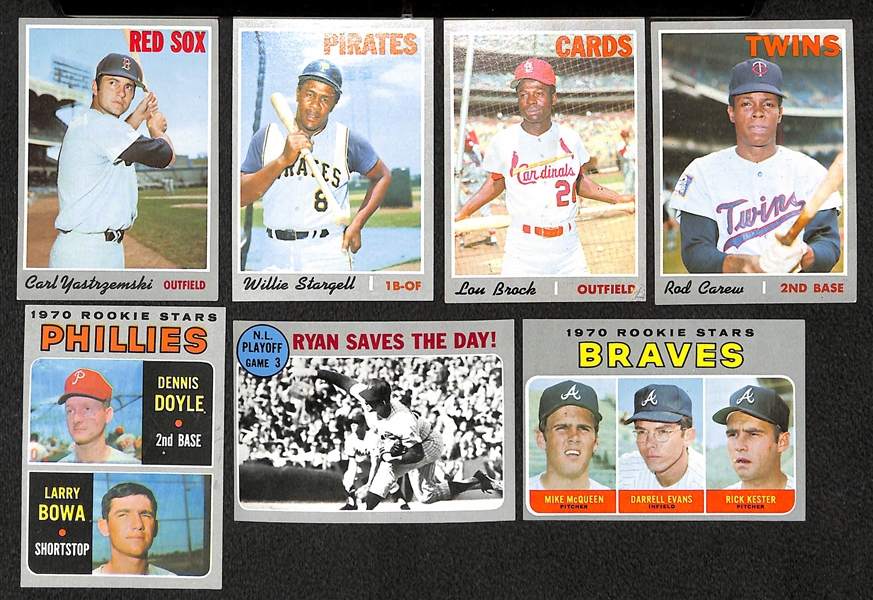 Lot of (63) Assorted 1970s Topps Baseball Star & Rookie Cards - Many in Pack Fresh Condition