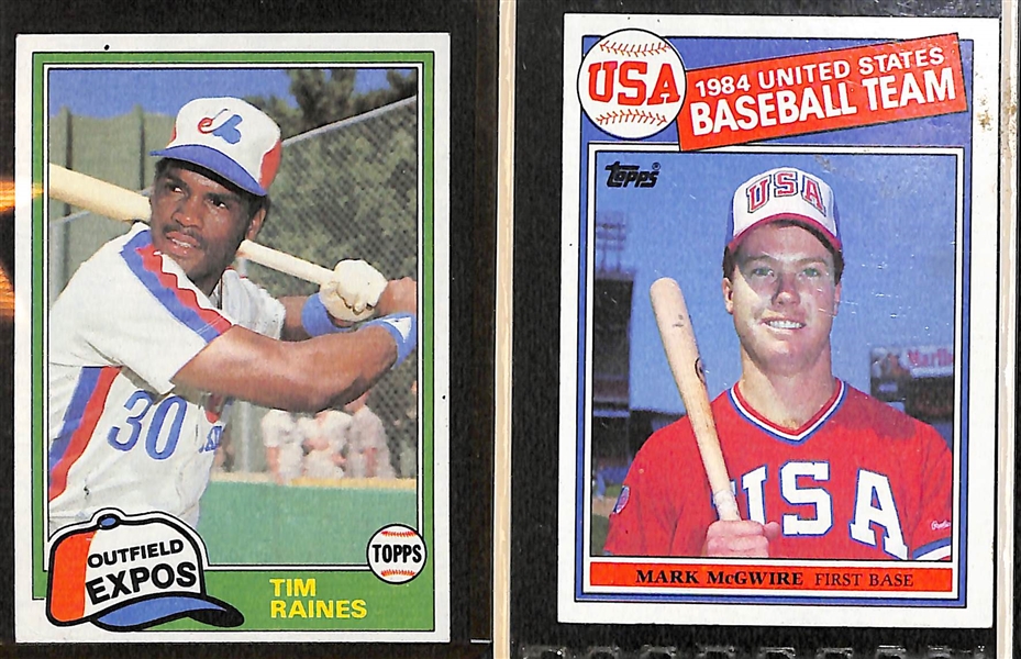 Lot of (40) Assorted 1980s Super Star Rookie Lot - Inc. Griffey, Bonds, McGwire, More