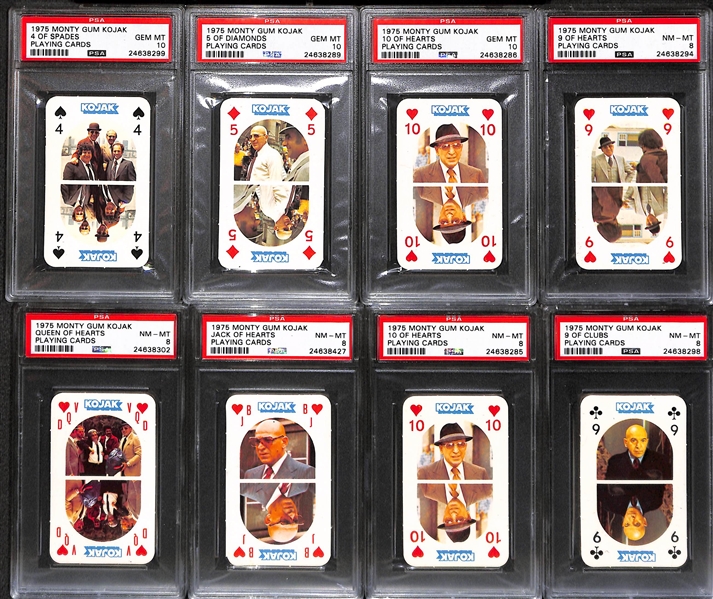 Lot of (27) 1975 Monty Gum Kojak Cards - Inc. (3) PSA 10s!