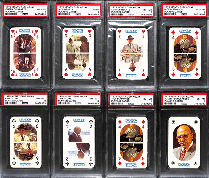 Lot of (27) 1975 Monty Gum Kojak Cards - Inc. (3) PSA 10s!