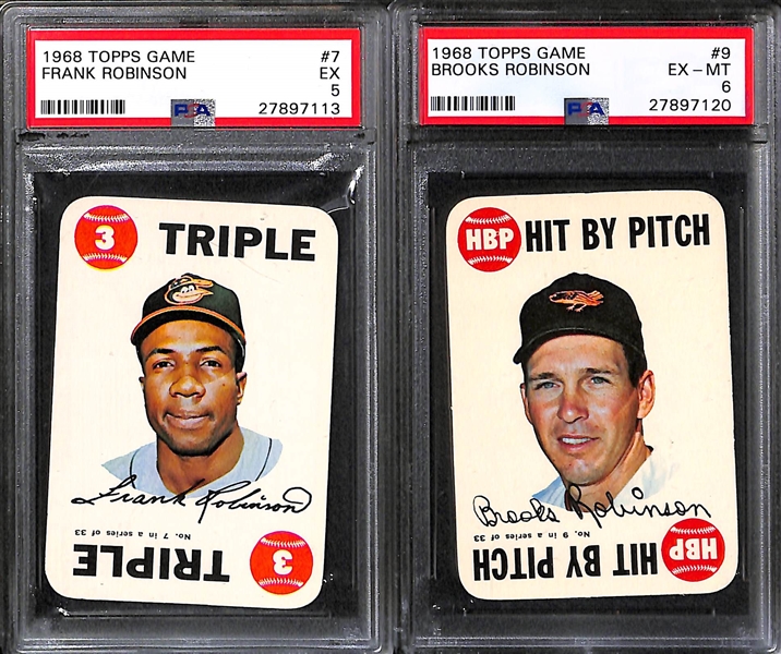 Lot of (33) 1968 Topps Game Cards - All PSA Graded - w. Pete Rose x2