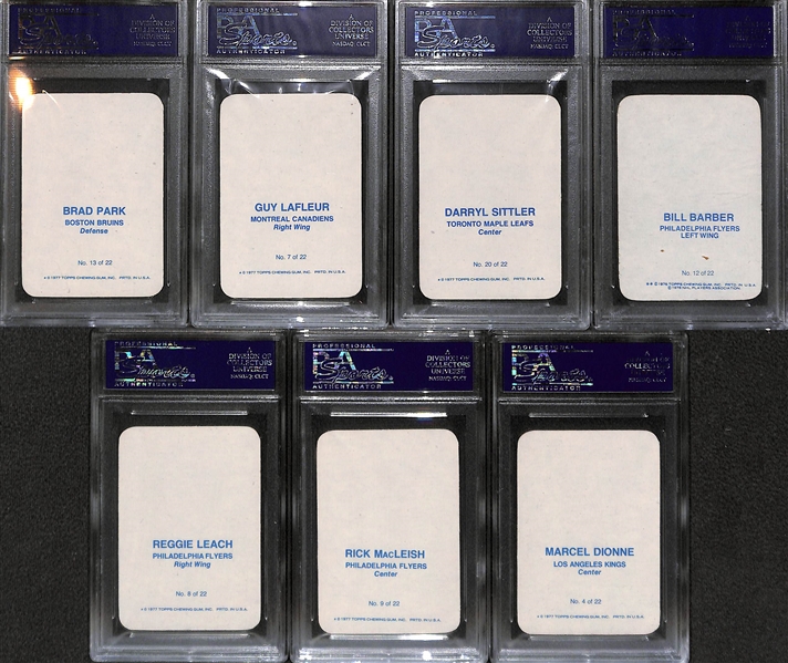 Lot of (14) 1976 and 1977 Topps Glossy Hockey Cards - PSA Graded 8-9