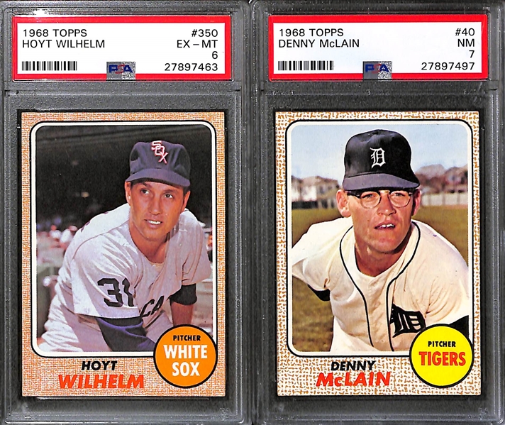 Lot of (18) 1968 Topps Baseball Cards - PSA Graded!