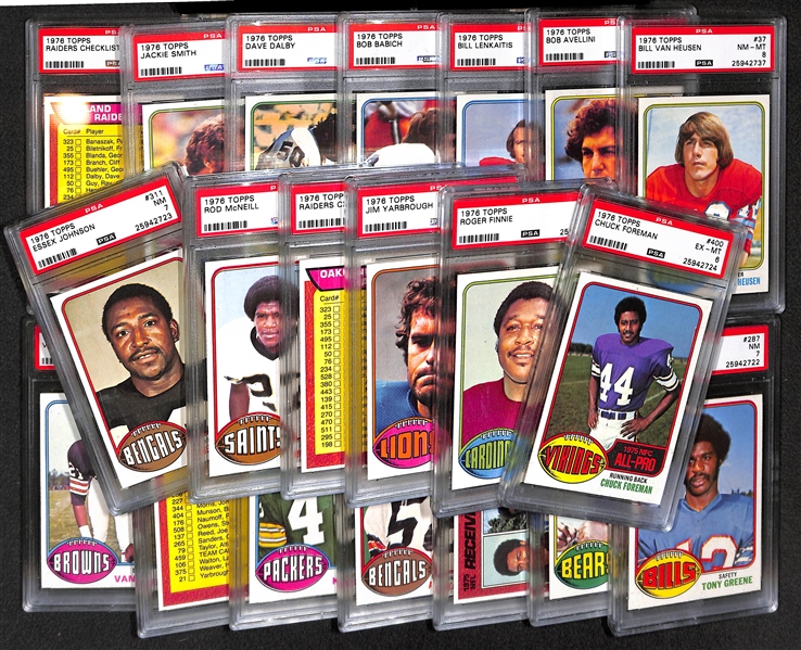 Lot of (20) 1976 Topps Football Cards - PSA 6-9