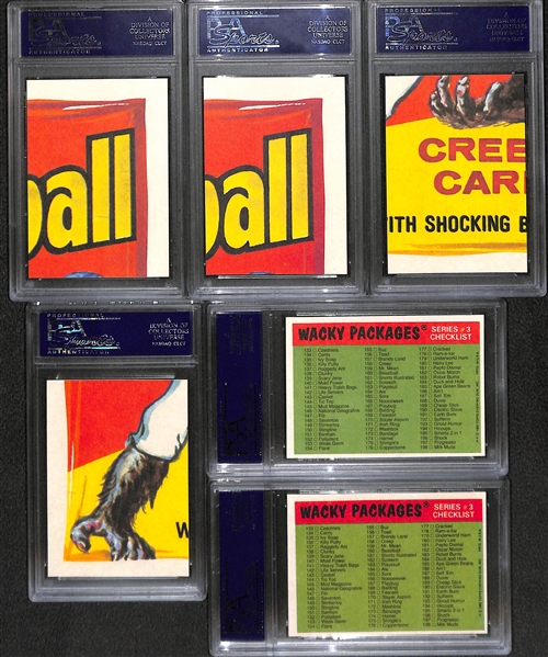 Lot of (24) 1980 Topps Wacky Pack Stickers - All PSA Graded 8 & 9