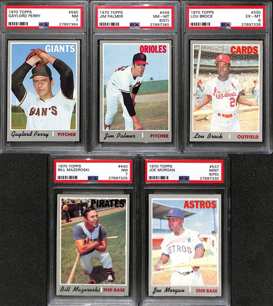 Lot of (59) 1970 Topps Cards - PSA Graded Lot - Assortment of Many Stars